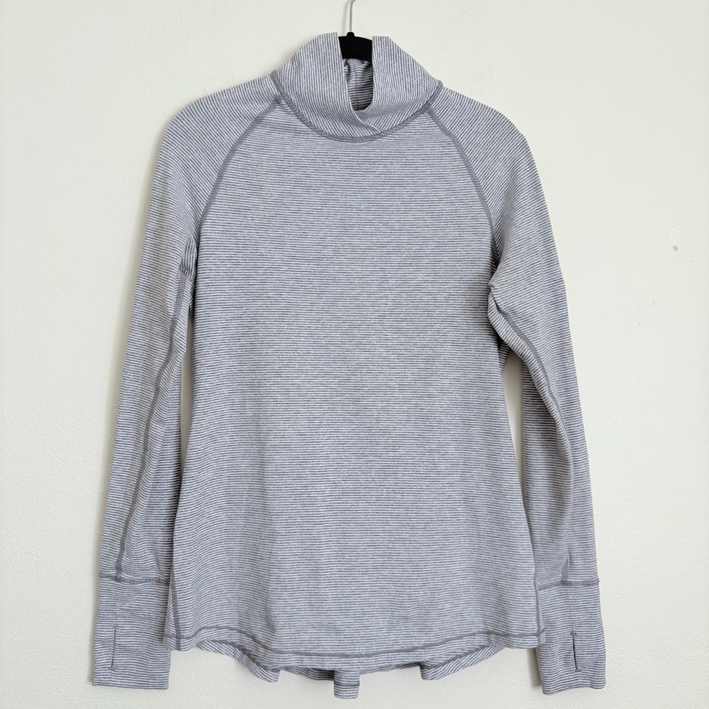 Lululemon Warm Your Core Pleated Tonka Stripe Performance Trail Training Sz 6